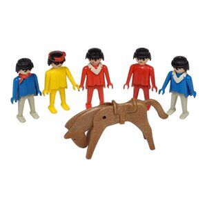 Playmobil Geobra Action Figure People & Horse Figure Lot of 6 Vintage 1970s Toy